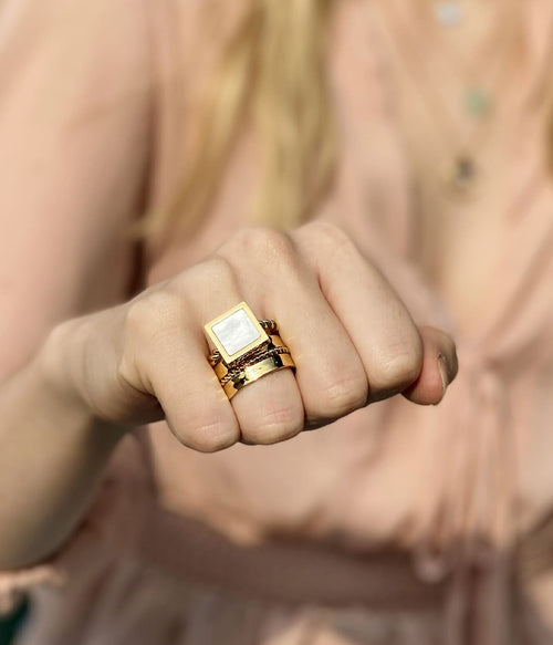 Bague Roberta (Acier doré)