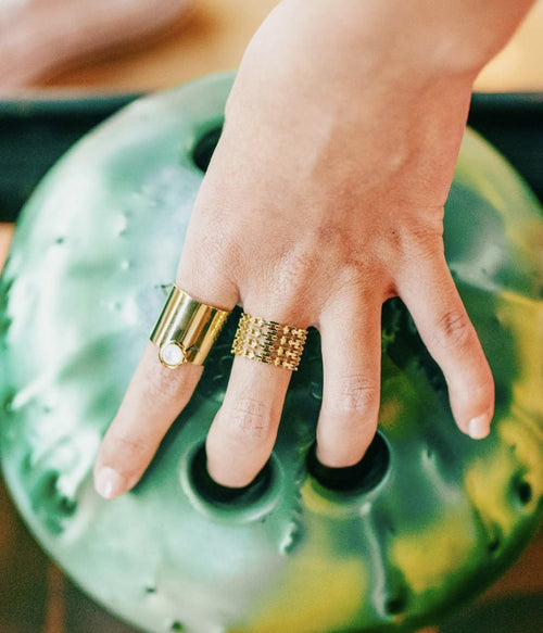 Bague Théa (Acier doré)