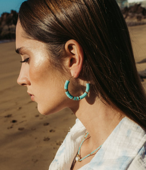 Boucles d'oreilles Belha (Acier doré)