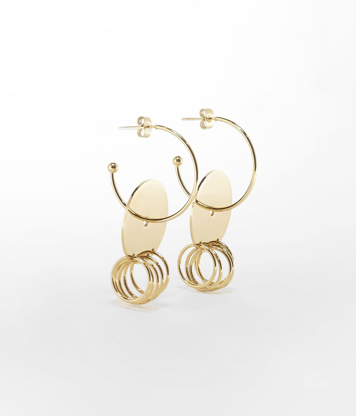 Boucles d'oreilles Dolmen (Acier doré)
