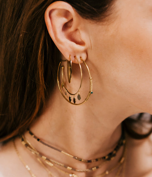 Boucles d'oreilles Charmed (Acier doré)