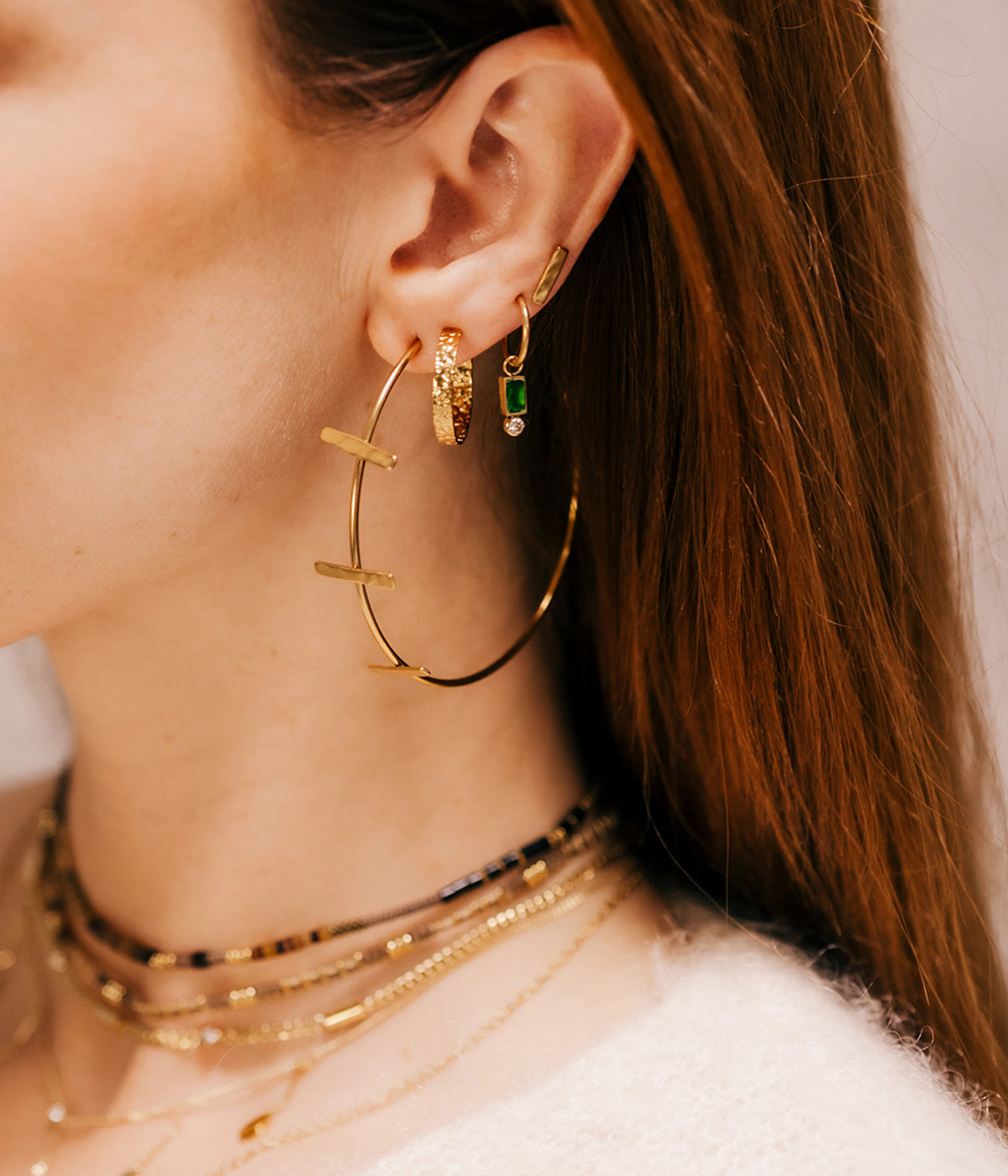 Boucles d'oreilles Serenity (Acier doré)