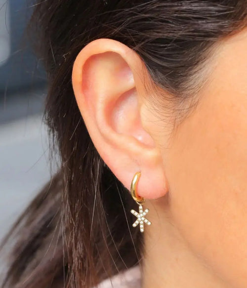 Boucles d'oreilles #OCTOBREROSE (Acier doré)