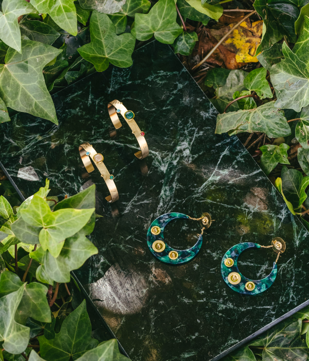 Boucles d'oreilles Pretresse (Acier doré)