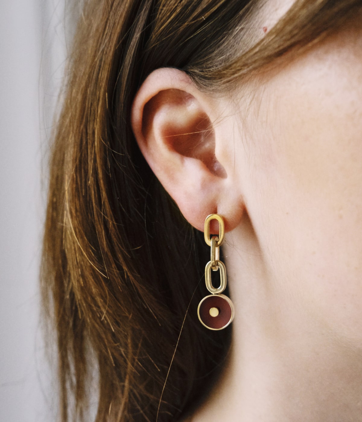 Boucles d'oreilles Rolling (Acier doré)