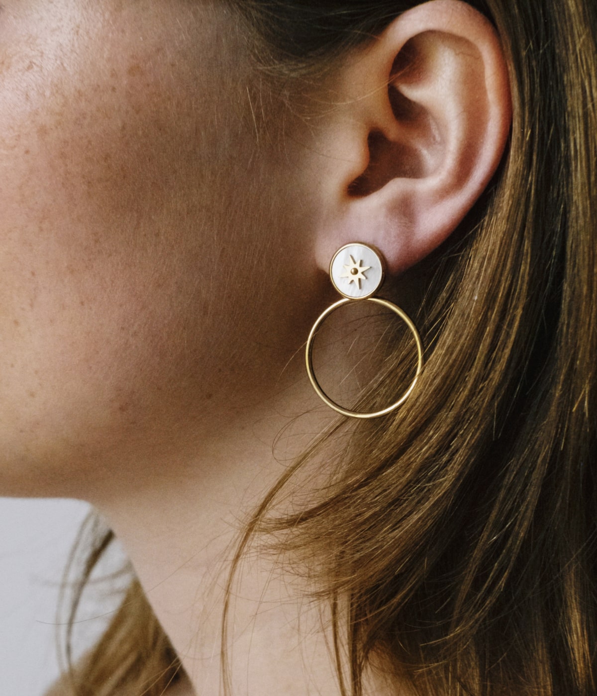 Boucles d'oreilles Sun (Acier doré)