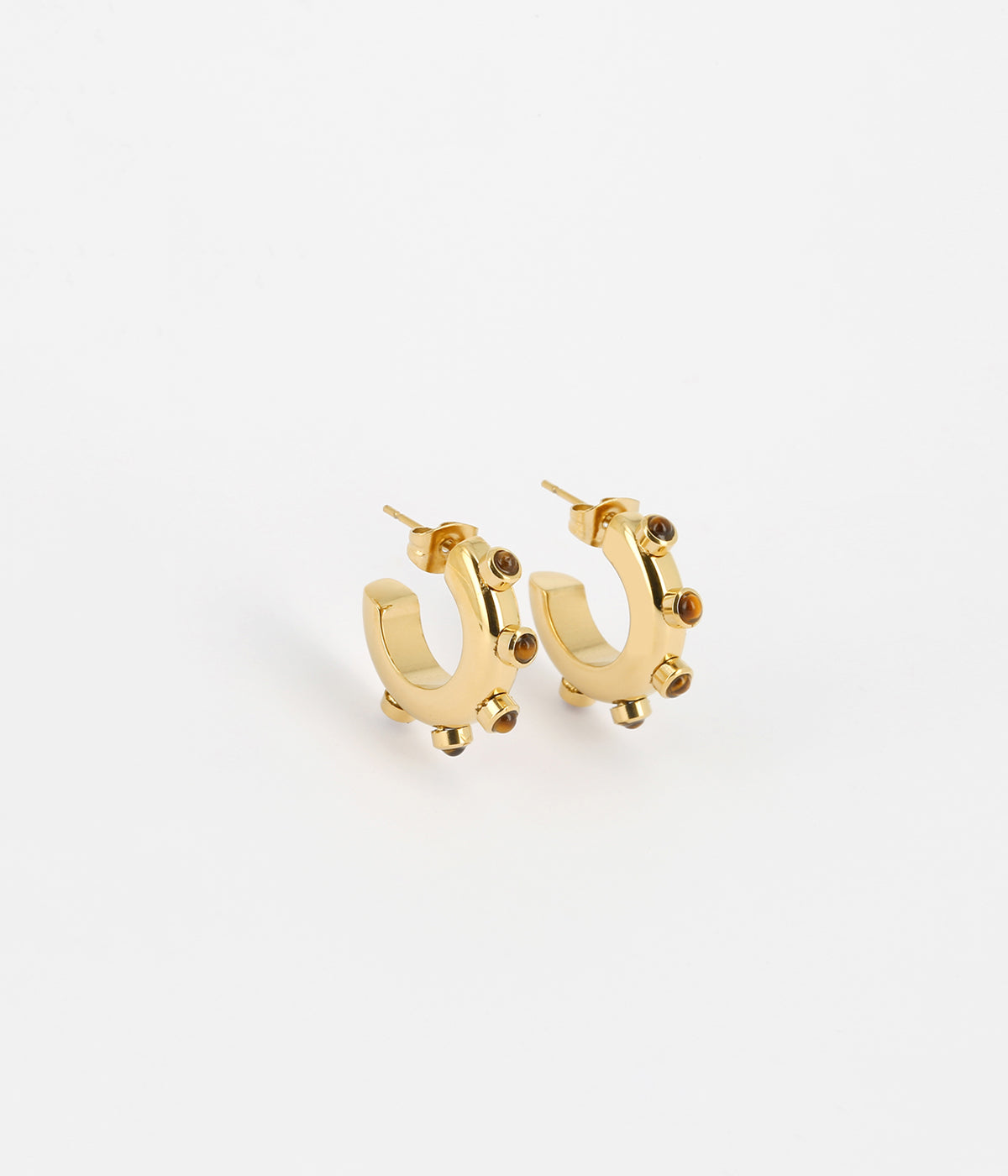 Boucles d'oreilles Wheel (Acier doré)