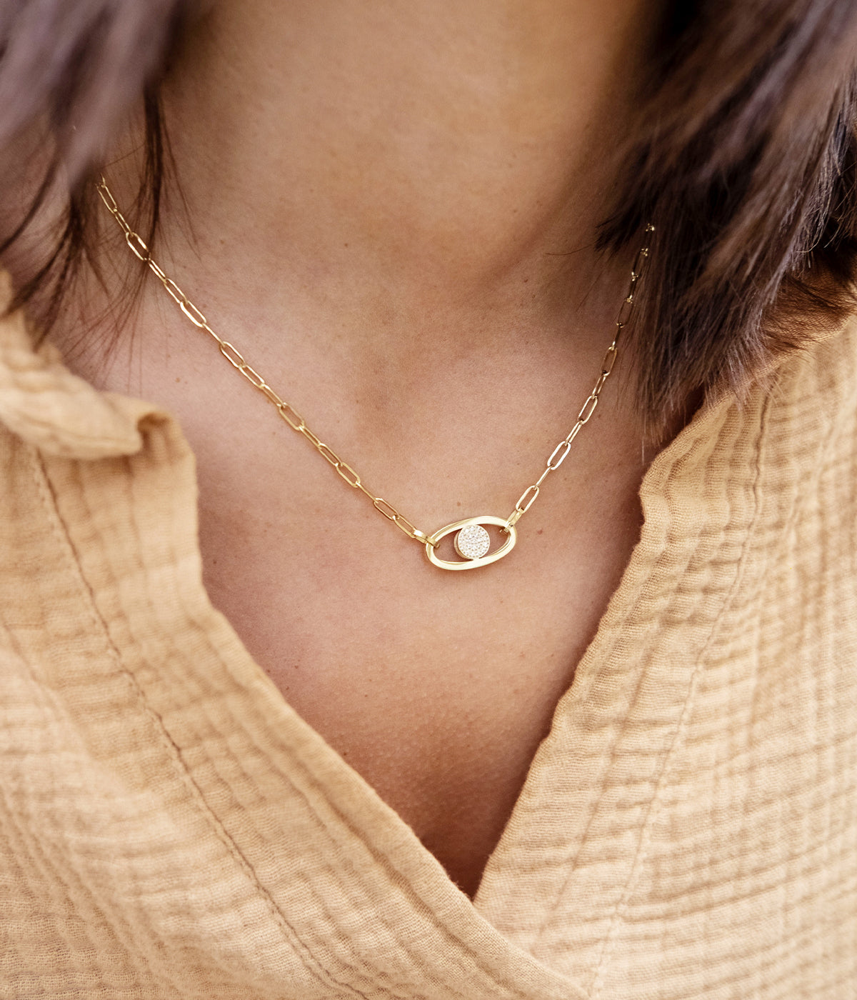 Collier Sai (Acier doré)