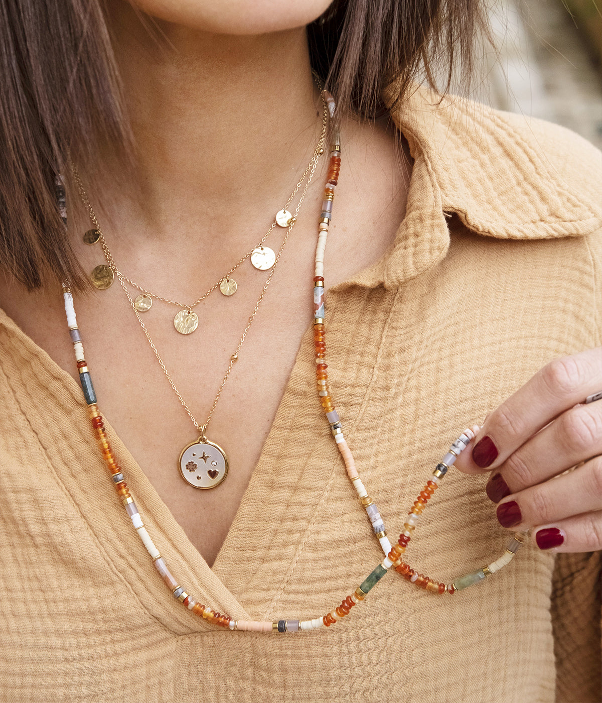 Collier Ano Liosia (Acier doré)